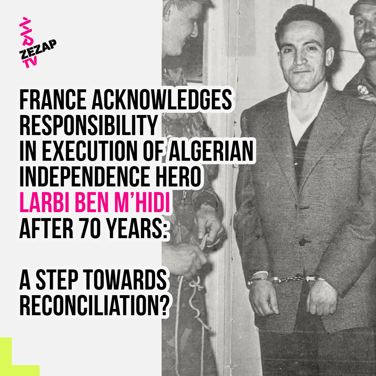 Larbi Ben M’hidi, a national hero for Algeria and one of the six leaders of the FLN who launched the insurrection on November 1, 1954, was assassinated by French military forces.